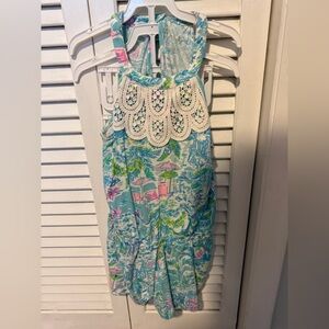 Lilly Pulitzer pearl Sleeveless Beach-Print romper with